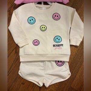 Pl baby Be Happy Smile Kids Shorts Set Cream 24M